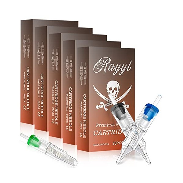 Aiguilles pour cartouche de tatouage - Rayyl 100PCS Mixed Tattoo Cartridge Needles 3RL 5RL 7RL 9RL 3RS 5RS 7RS 9RS 7M1 9M1 Ma