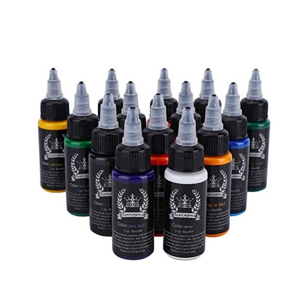 14 couleurs Encre de tatouage de pigment de tatouage, 30 ml/bouteille encre professionnelle de maquillage de tatouage dart c