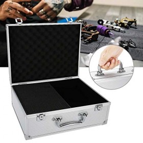 Boîte tatouage, boîte rangement professionnelle pour machine à tatouer Boîte à outils de tatouage en aluminium Étui de transp