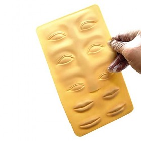 10 PCS 3D Microblading Tattoo Practice Skin, Peau de silicone de maquillage permanent à pratiquer pour les sourcils et les ye