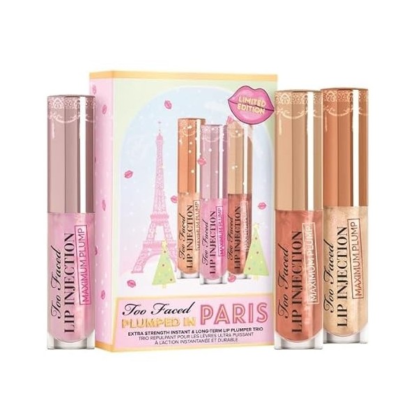 Too Faced Plumped In Paris Extra Strength Instant & Long - Term Lip Plumper Trio