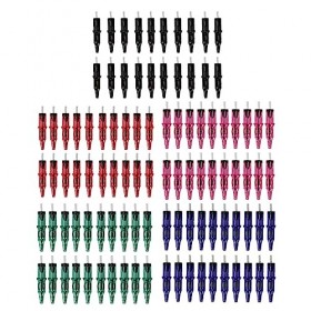 Aiguilles de Cartouche de Tatouage, 100 Pièces Stylo à Cartouche de Tatouage à Bille pour la Pratique Débutante 5 Couleurs Po