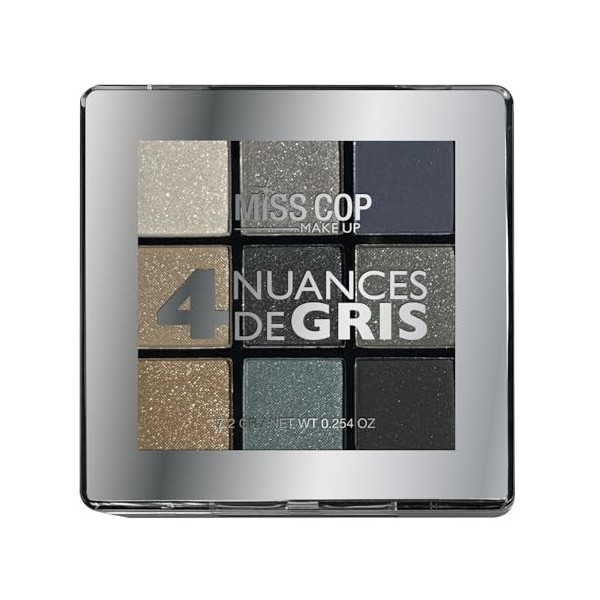 MISS COP - Palette Nuancier - couleur 04 grise – fards à paupières - fards adaptés à la couleur des cheveux - 7,2gr