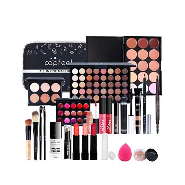 Coffret Cadeau Maquillage Palettes de Maquillage cosmétiques Kit de Maquillage Tout-en-Un pour Les Yeux et Les lèvres du Visa