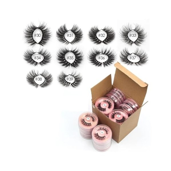 UAMOU 10/20/50/100 paires Faux cils de vison faits à la main Faux cils naturels maquillage croix désordre oeil 3D cils de vis