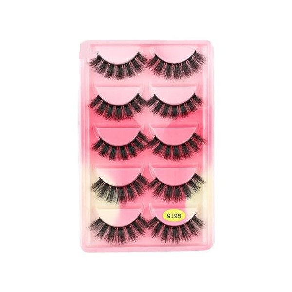 UAMOU Cils de vison en vrac 5 paires de Faux Cils longs naturels Cilios vison 3D Faux Cils maquillage Cils moelleux maquillaj