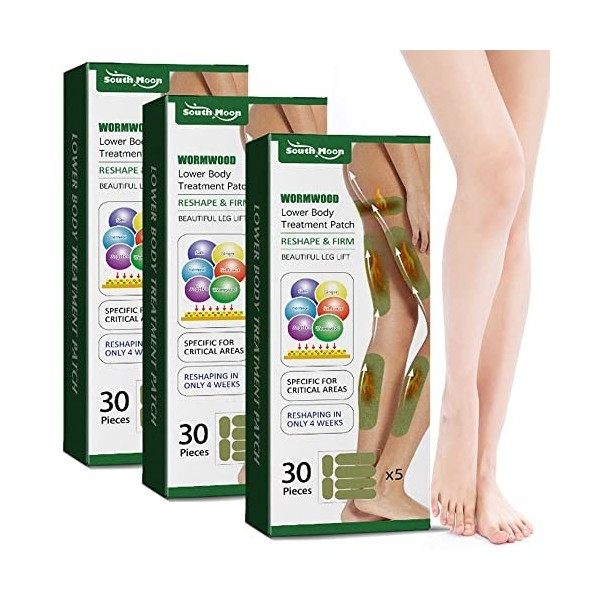 deeyeo HerbalLegs Slimming Patches Wormwood Leg Réduction de la cellulite Pansement de cuisse raffermissant et réduit la cell