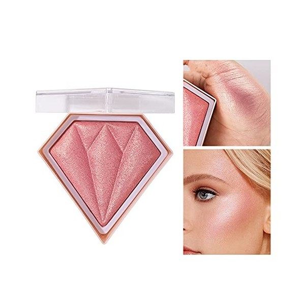 5 Couleur Diamond Highlighter Palette, Mettre en valeur, Trim & Rougir 3 Utilisations Poudre de Lueur, Brillant Bronzer Highl