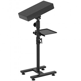 Moricher Tatouage Accoudoirs avec Plateau de Rangement Tattoo Armrest H-base Hauteur et Inclinaison Réglables Cuir Noir Tatto