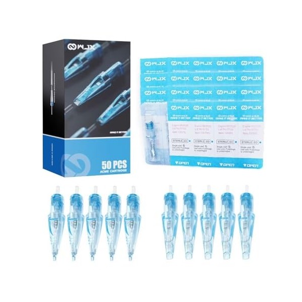 WJX Tattoo Needles Cartridge aiguille tatouage Stérile jetable -50 Taille de fragment taille mixte aiguilles de tatouage Pour