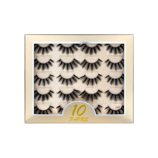 UAMOU Mélange de Faux Cils en vison, 28 Styles, naturels, doux, Volume moelleux, faits à la main, maquillage en vrac Cheerful