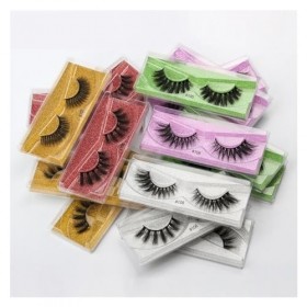 UAMOU Faux Cils naturels longs et moelleux, faits à la main, maquillage, Extension de Cils en vison, en vrac Cheerfully Colo