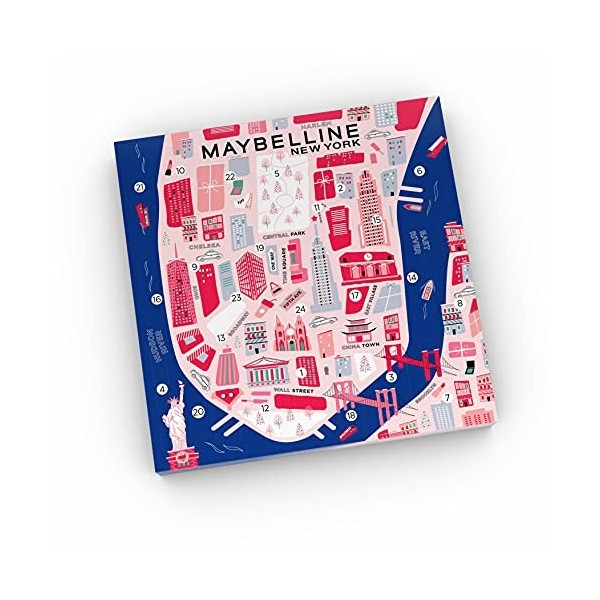 Maybelline New-York - Calendrier de lAvent 2021 - 24 Produits de Maquillage Grands Formats - Idéal à offrir en Cadeau pour N