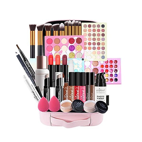 Ensemble-cadeau de Maquillage Tout-en-un Kit de Démarrage Essentiel de Maquillage Ensemble de Maquillage avec Fard à paupière