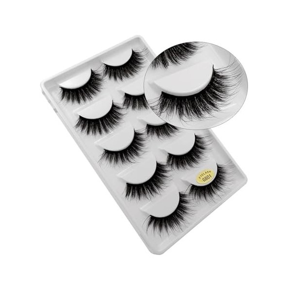 UAMOU 3D Faux cils de vison naturel longs doux Faux cils maquillage vaporeux dramatique moelleux cilios Faux cils Cheerfully 