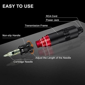 Blackbudda Machine Tatouage, Kit Complet de Machine à Tatouer rotatif pour professionnels avec alimentation et pigment, 10 ai