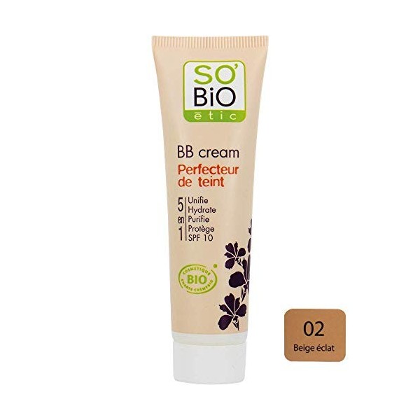 SoBio Étic Teint BB Cream 5 en 1 02 Beige Éclat Tube de 30 ml Lot de 2