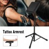 Accoudoir de tatouage réglable portable avec support éponge douce pour usage domestique ou salon Hauteur réglable 112 à 63,5 