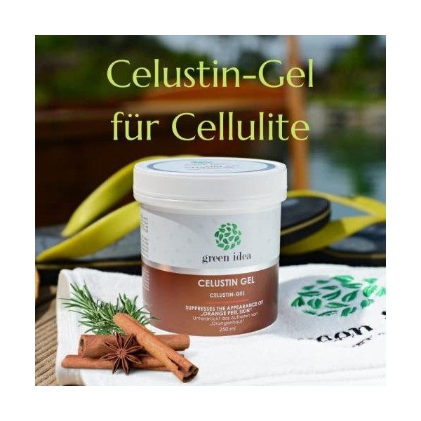 green idea - Gel Celustin - Gel anti-cellulite intense - Supprime lapparence de la peau « peau dorange » - 250 ml