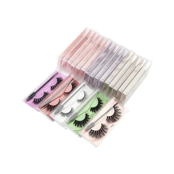 UAMOU Boîte de faux-cils en vison, en vrac, naturels, moelleux, avec brosses, for la beauté Cheerfully Color : Mix 30 Pairs,