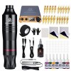 Machine Tatouage, Blackbudda machine à tatouer Kit avec alimentation électrique Cartouche de pigments colorés Kit stylo de ta