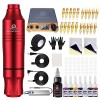 Machine Tatouage, Blackbudda machine à tatouer Kit avec alimentation électrique Cartouche de pigments colorés Kit stylo de ta