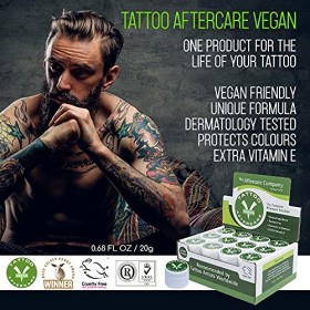 Tattoo Aftercare Vegan Box 24 x 20g - Dermatology Approved -Moisturise, Soothe, Maintain - Cruelty Free - Unique Formula.…