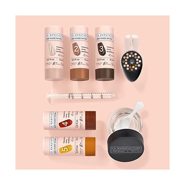 Foundation Kit – Teinte de maquillage individuelle – Fond de teint de qualité supérieure – Kit complet avec SkinCam – Vegan, 