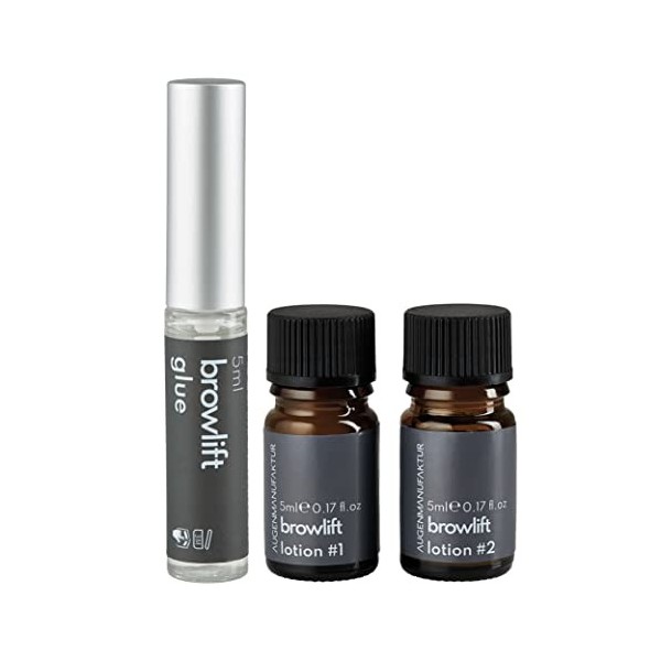 Augenmanufaktur Kit rehaussement de sourcils - Browlift forme & fixe les sourcils, effet 3D naturellement durable Flacon Bas