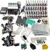 Kit de Tatouage Professionnel,2 Machines à Tatouer 40 Encres Power Supply Set D238