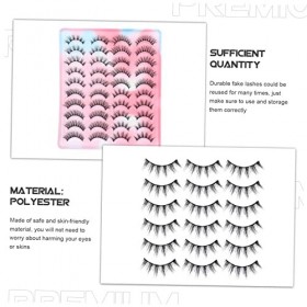 Housoutil 100 Paires Cils Pestañas Postizas Noir Artificiel Fournitures De Maquillage Multicouche Imitation Vison 3d Produits