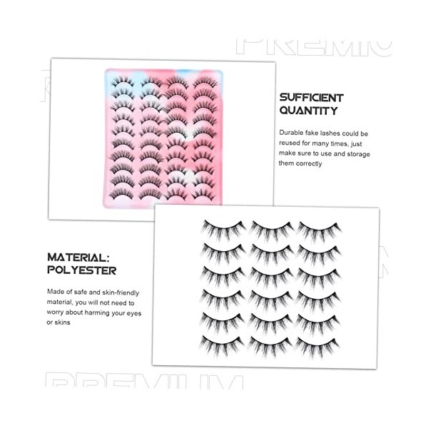 Housoutil 100 Paires Cils Pestañas Postizas Noir Artificiel Fournitures De Maquillage Multicouche Imitation Vison 3d Produits