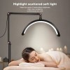 Lampe Demi-Lune pour Cils, Lampe Demi-Lune Réglable 3000K-6000K avec Clip de Bureau, Rotation à 360 Degrés, Lampe Lune pour E