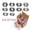 UAMOU 10/20/50/100 paires Faux cils de vison faits à la main Faux cils naturels maquillage croix désordre oeil 3D cils de vis