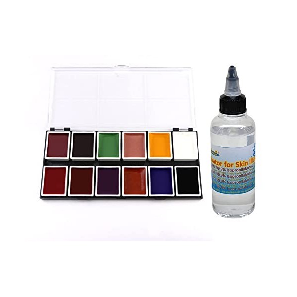 Alcohol-based bodyPainting - Skin Illustrator FX - 12x Base colors 12x8g + Activator 100ml