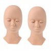 FRCOLOR 2 Pcs Tête Humaine Cils Enseignement Extension De Cils Mannequin Pratique Tête De Cils Tête De Cils Du Visage Mannequ