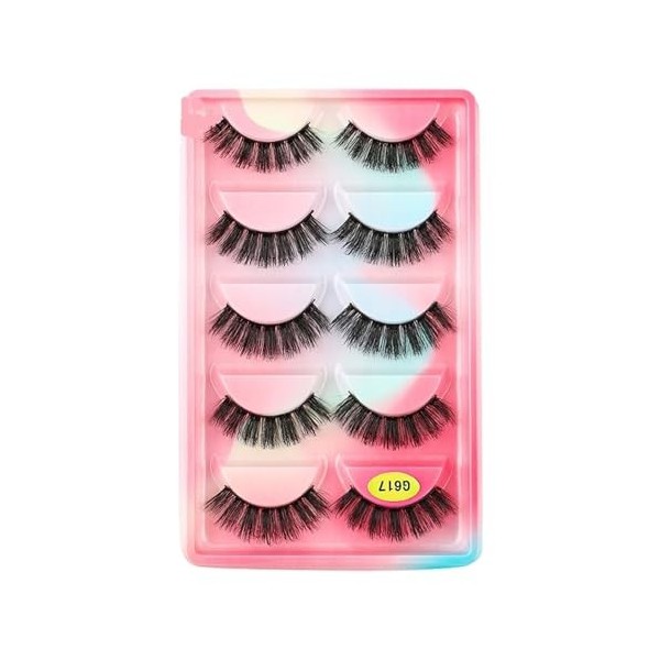 UAMOU Cils de vison en vrac 5 paires de Faux Cils longs naturels Cilios vison 3D Faux Cils maquillage Cils moelleux maquillaj