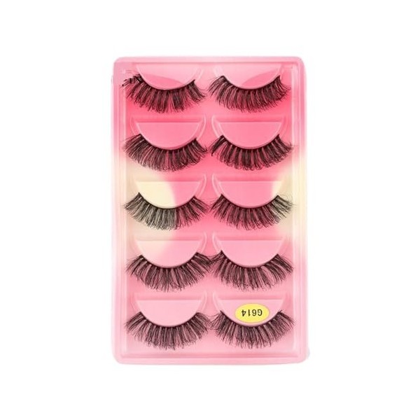 UAMOU Cils de vison en vrac 5 paires de Faux Cils longs naturels Cilios vison 3D Faux Cils maquillage Cils moelleux maquillaj