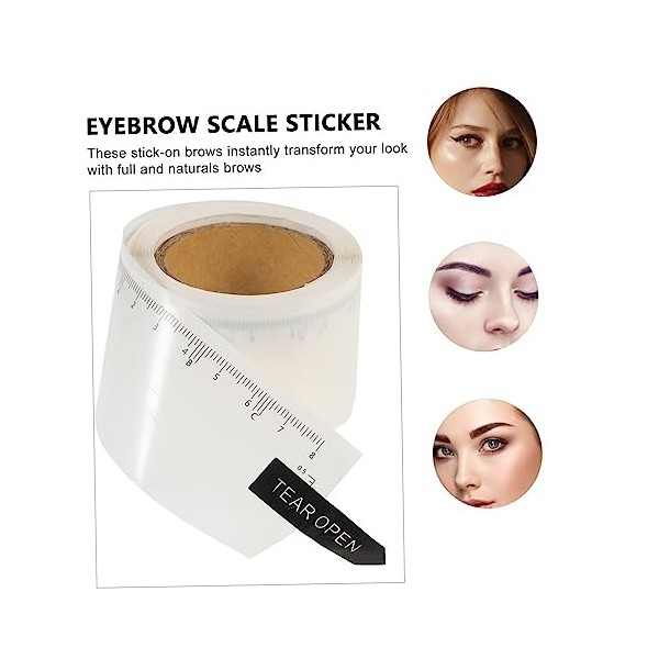 Angoily 8 Rouleaux Règle De Des Sourcils Lame Rasoir Moule Etiquette Autocollante Jetable Blanche Femme Règle De Guidage Auto