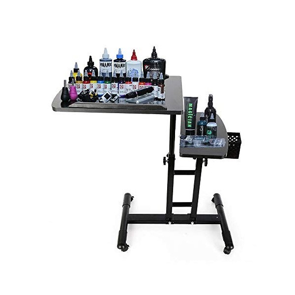 Tatouage WorkStation - Plateau de tatouage portable - Réglable en hauteur - Avec roues universelles