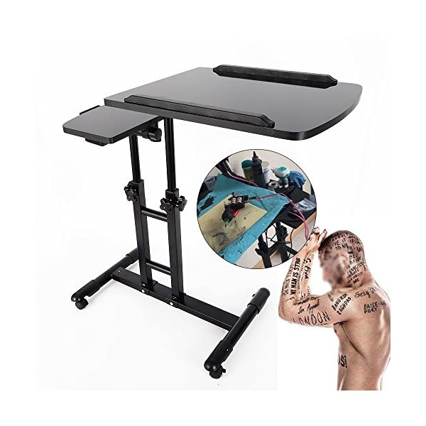 Tatouage WorkStation - Plateau de tatouage portable - Réglable en hauteur - Avec roues universelles