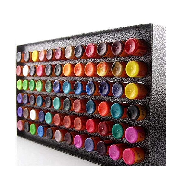 78 trous Support de pigments de tatouage en fer Supports daffichage dencre de tatouage Support de vernis de cuisson noir Su