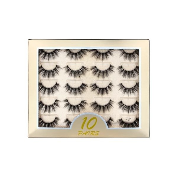 UAMOU Mélange de 100 paires de cils en vison 3d vaporeux, ensemble de cils moelleux, emballage de cils, maquillage, Extension