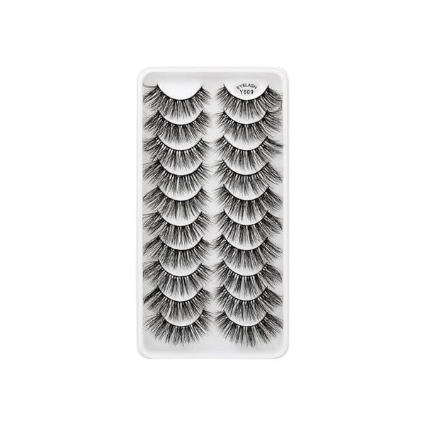 UAMOU Mélange de 100 paires de cils en vison 3d vaporeux, ensemble de cils moelleux, emballage de cils, maquillage, Extension