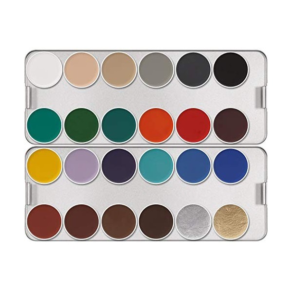 Aquacolor KRYOLAN Maquillage Palette métallique 24 Couleurs