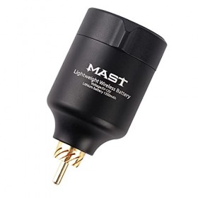MAST Alimentation de Tatouage Sans Fil Connecteur RCA Rechargeable de Type-c Batterie de Tatouage 1350mAh, 6 Heures daliment