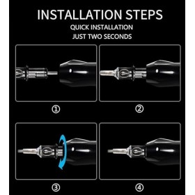 FONPOO Kit de tatouage professionnel, 40 cartouches daiguilles 14 couleurs Ensemble dencres de tatouage, Kit complet de mac