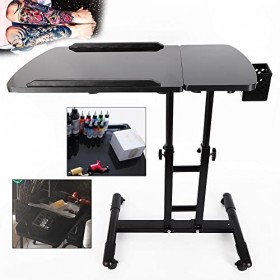 Station de travail de tatouage - Table de bureau - Réglable en hauteur - 65-97 cm - Table de rangement mobile pour tatouage -