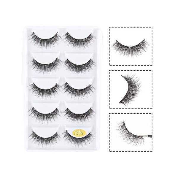 UAMOU En vrac 2/50/100 boîtes de Faux Cils 3D Cils de vison Volume naturel Extension de Cils Faux Cils en vrac Cilios Cheerfu