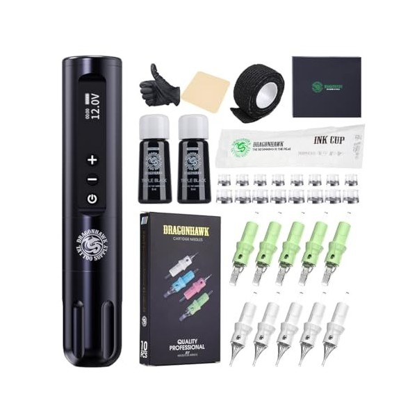 Dragonhawk X9 Wireless Tattoo Maschine Pen Wireless Battery Tattoo Pen Tattoo Rotary Maschine Motor Gun Brushlless Motor LCD 